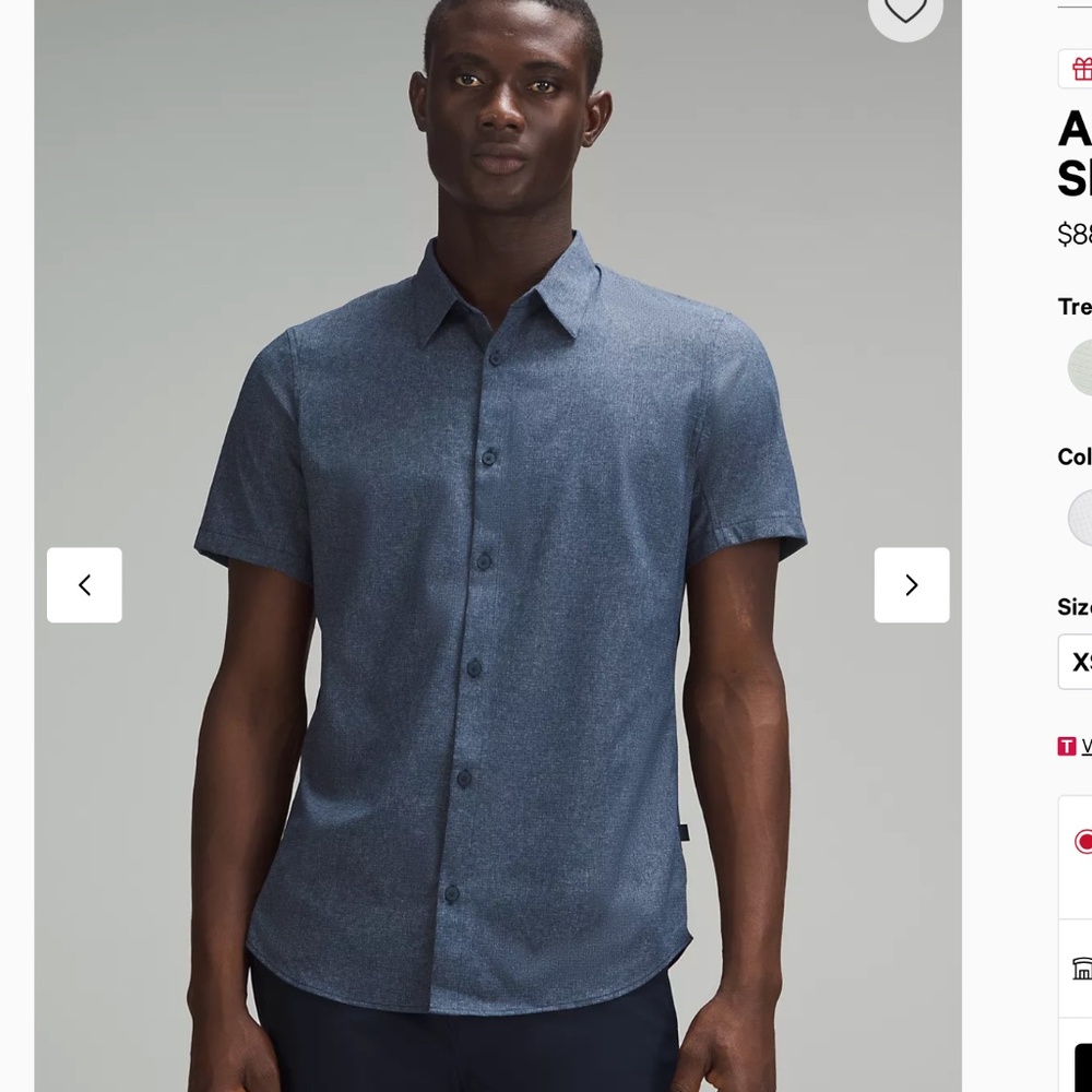 NWT Airing Easy Short-Sleeve Shirt